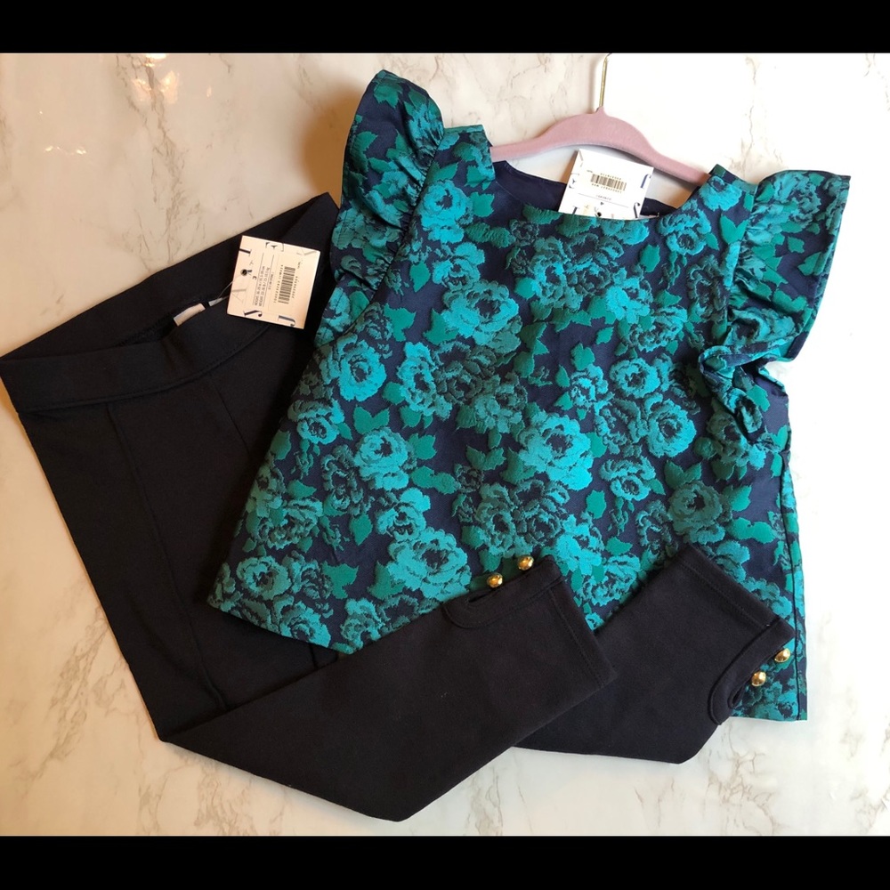Janie and Jack girls top and matching pants NWT